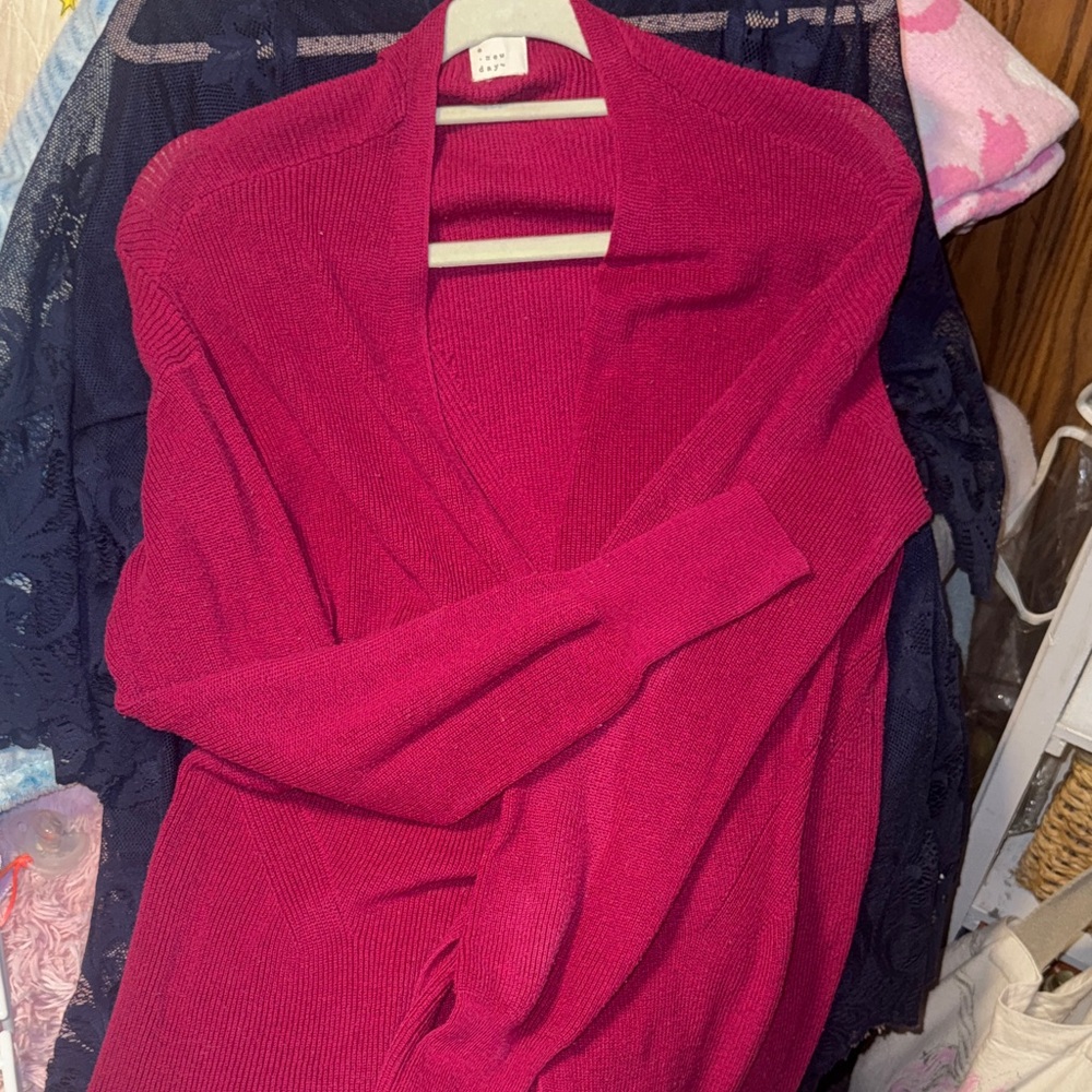 a new day Vibrant Pink Cardigan Sweater